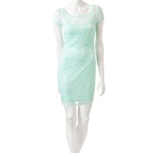 *Sold* Mint Lace Casual Mini Dress